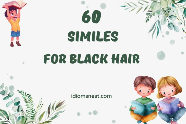 similes for black hair